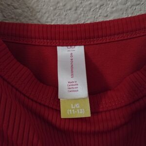 Red Ribbed Top by No Boundaries